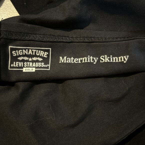 Signature Levis Maternity Jeans Medium  Black Denim  Skinny Stretch - Picture 5 of 7